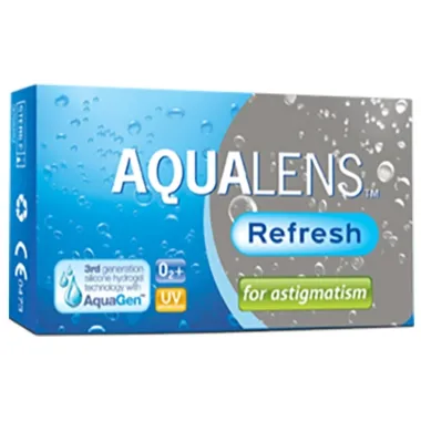 AQUALENS REFRESH FOR ASTIGMATISM MONTHLY DISPOSABLE CONTACT LENSES (3 LENSES)