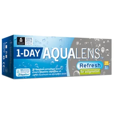 AQUALENS REFRESH 1DAY TORIC DAILY DISPOSABLE SILICON HYDROGEL CONTACT LENSES FOR ASTIGMATISM (30 LENSES)