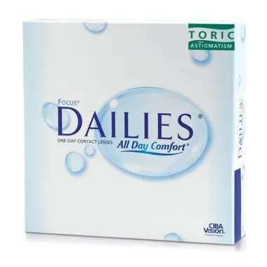 FOCUS DAILIES ALL DAY COMFORT TORIC DAILY DISPOSABLE CONTACT LENSES FOR ASTIGMATISM (90 LENSES)