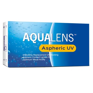 AQUALENS ASPHERIC UV MONTHLY CONTACT LENSES (6 LENSES)