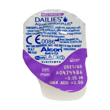 DAILIES AQUA COMFORT PLUS MULTIFOCAL DAILY DISPOSABLE MULTIFOCAL CONTACT LENSES (30 LENSES)