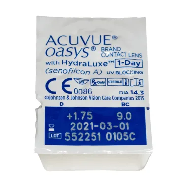 ACUVUE OASYS 1DAY ΗΜΕΡΗΣΙΟΣ ΦΑΚΟΣ ΕΠΑΦΗΣ ΣΙΛΙΚΟΝΗΣ ΥΔΡΟΓΕΛΗΣ (90 ΦΑΚΟΙ)