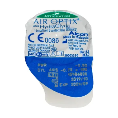 AIR OPTIX HYDRAGLYDE FOR ASTIGMATISM MONTHLY DISPOSABLE CONTACT LENSES (3 LENSES)
